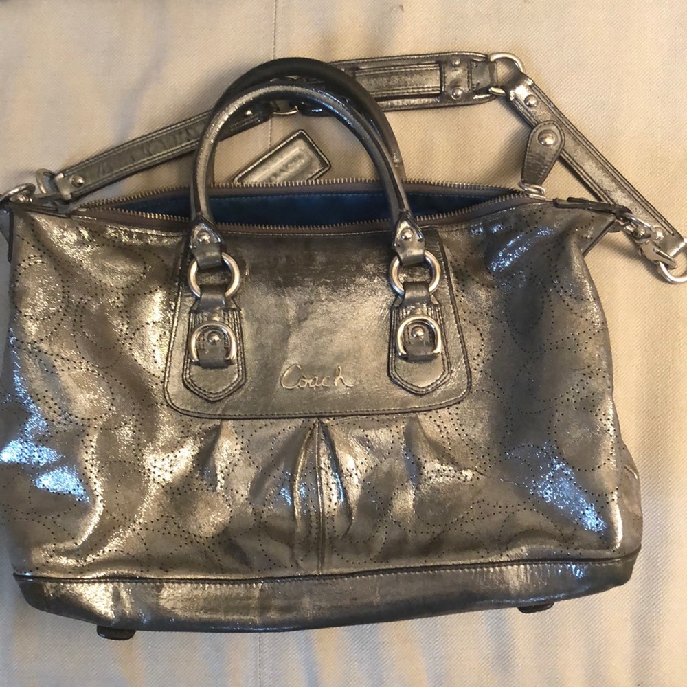 COACH silver purse